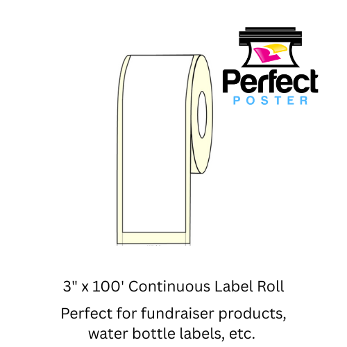 Awards Maker Supplies - 3" x 100' Continuous Label Roll - Perfect Poster