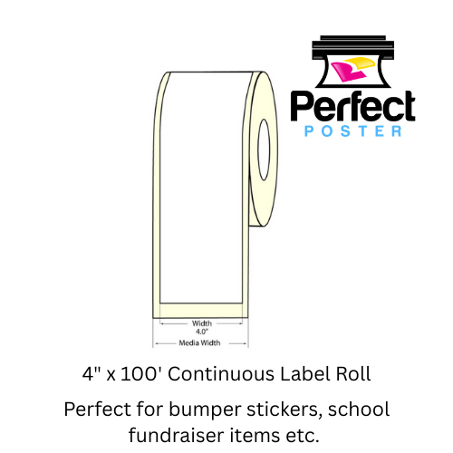 Awards Maker Supplies - 4" x 100' Continuous Label Roll - Perfect Poster