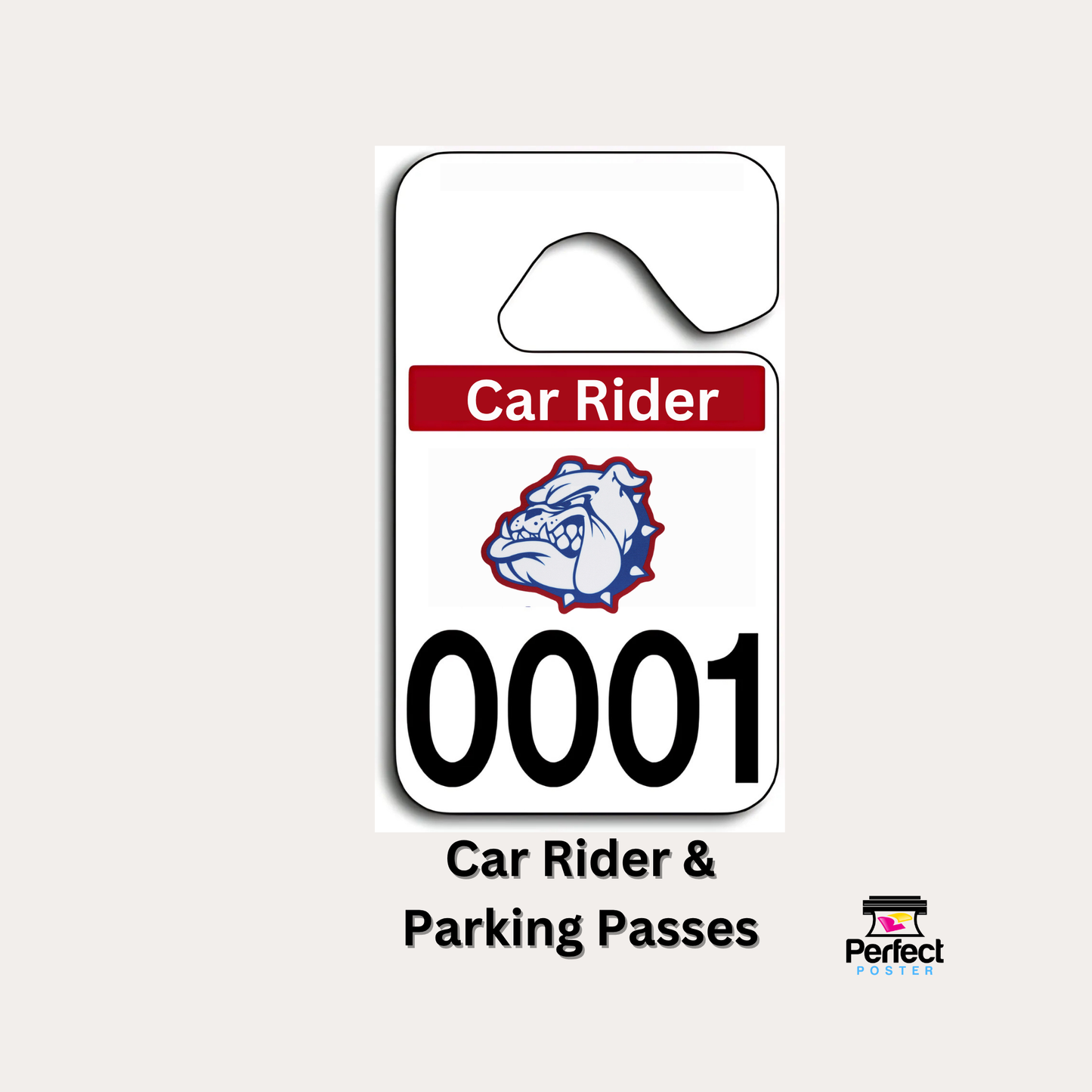 Car Rider Tags - Parking Passes for schools - Awards Maker System