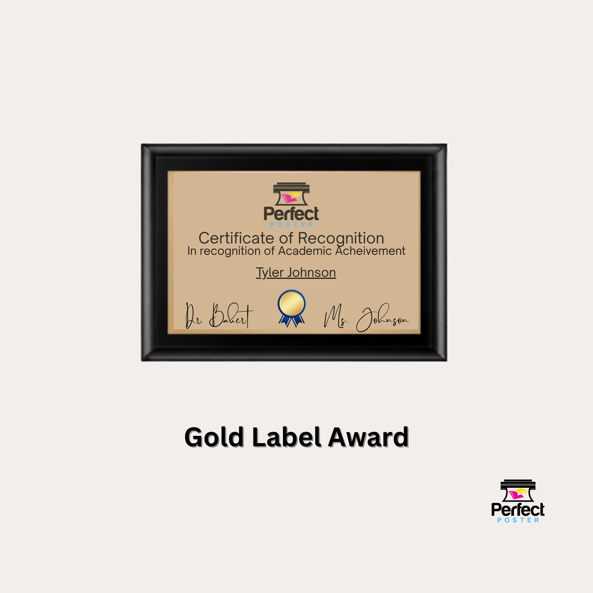Awards Maker Supplies - 4" x 6" Gold Labels - Certificate Maker - Awards - Certificates - Plaques