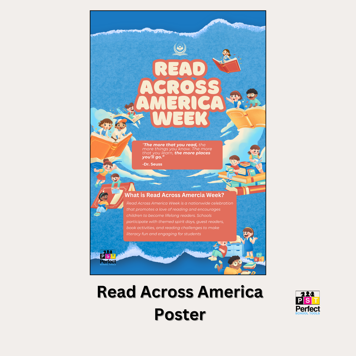 Read Across America Week Poster with Dr. Seuss Quote