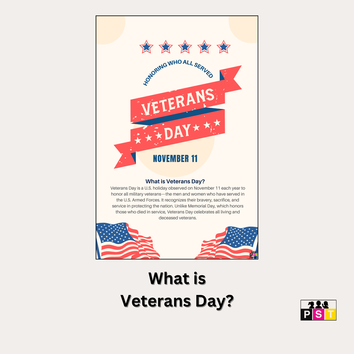 Free Veterans Day poster templete - School Posters